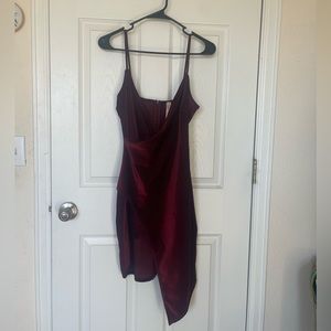 Beautiful red velvet tight a-line dress